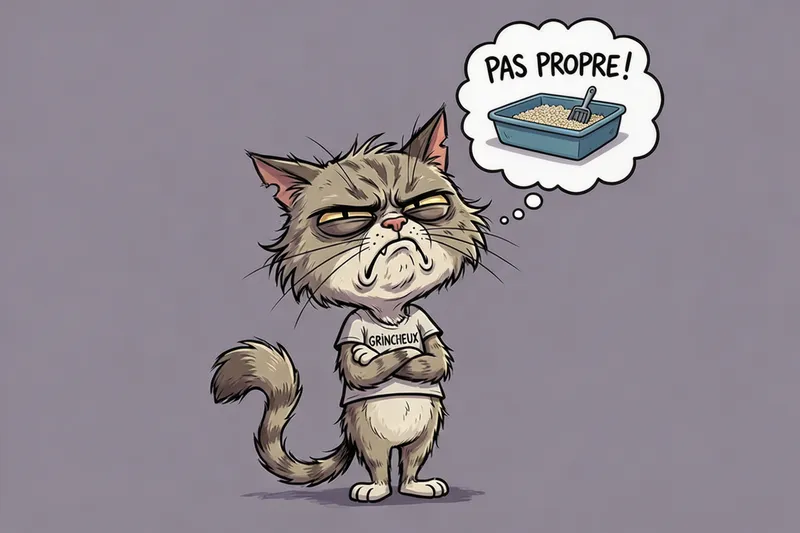 Chat grincheux — Pas propre !