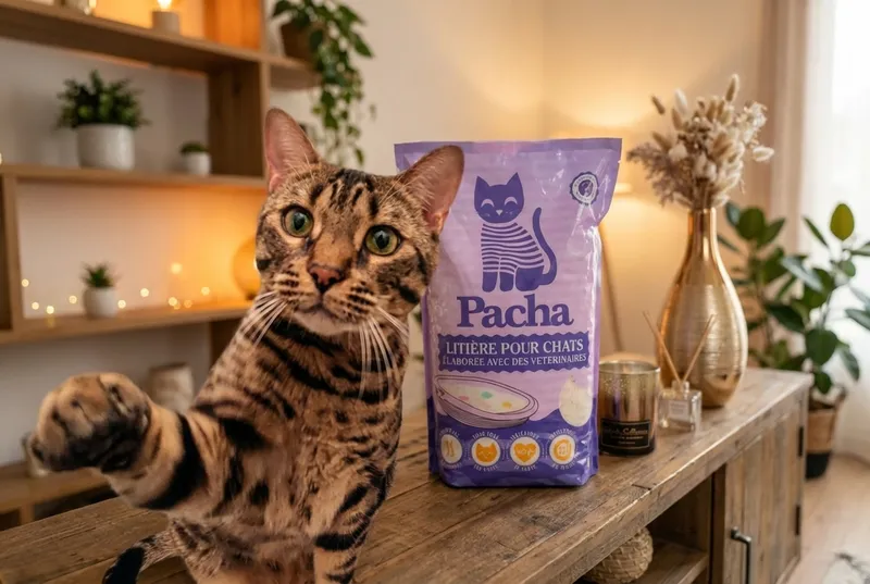 Chat avec sac Pacha — lifestyle