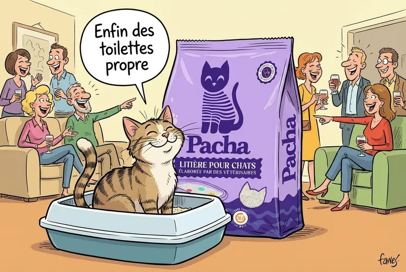 Enfin des toilettes propres — chat content avec Pacha